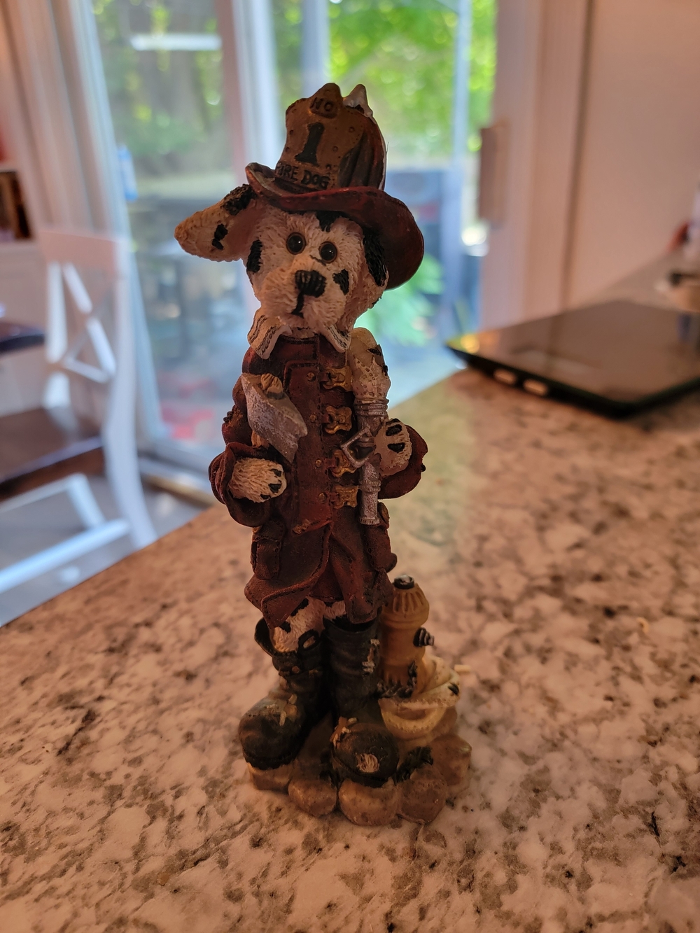 Boyds Bears Brown and Cream Firefighter Dog Figurine